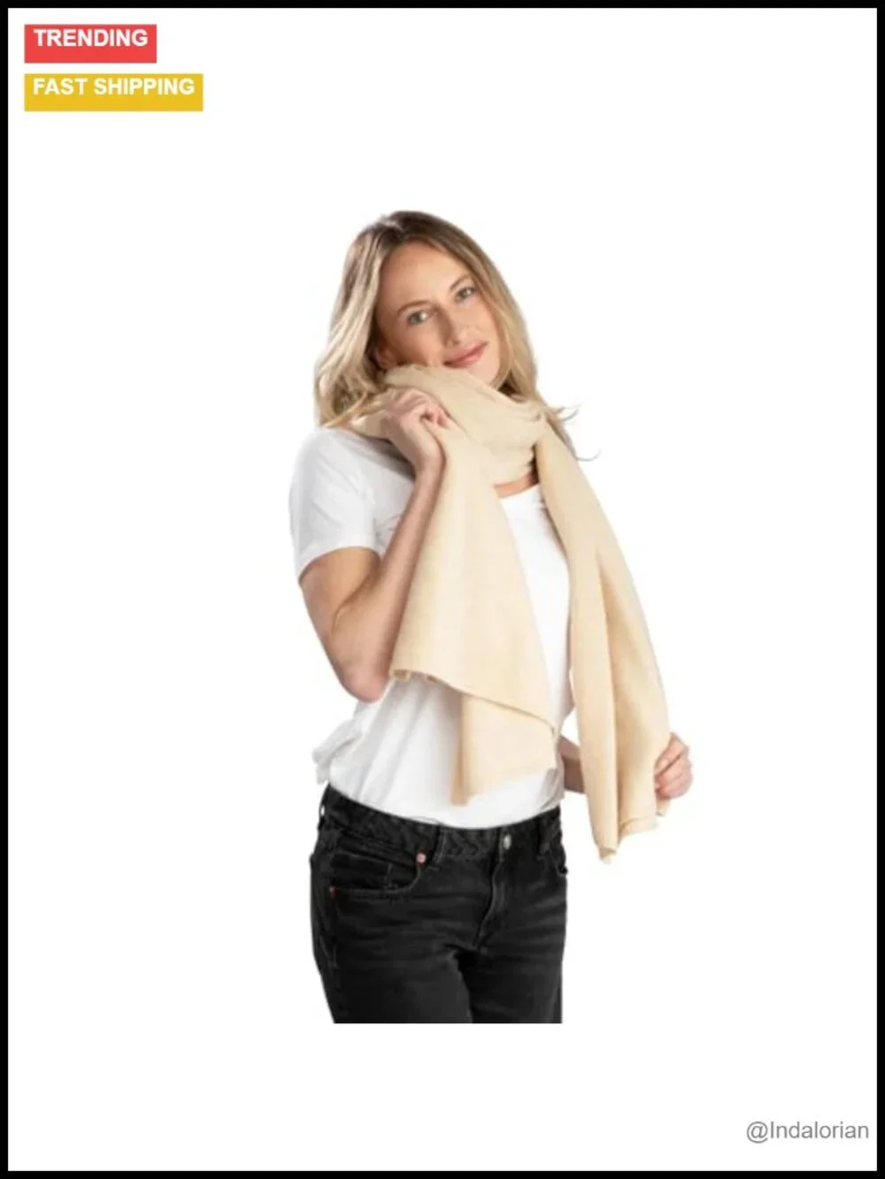 100% Cashmere Travel Wrap Shawl Scarf Lightweight Oversized Grade A
